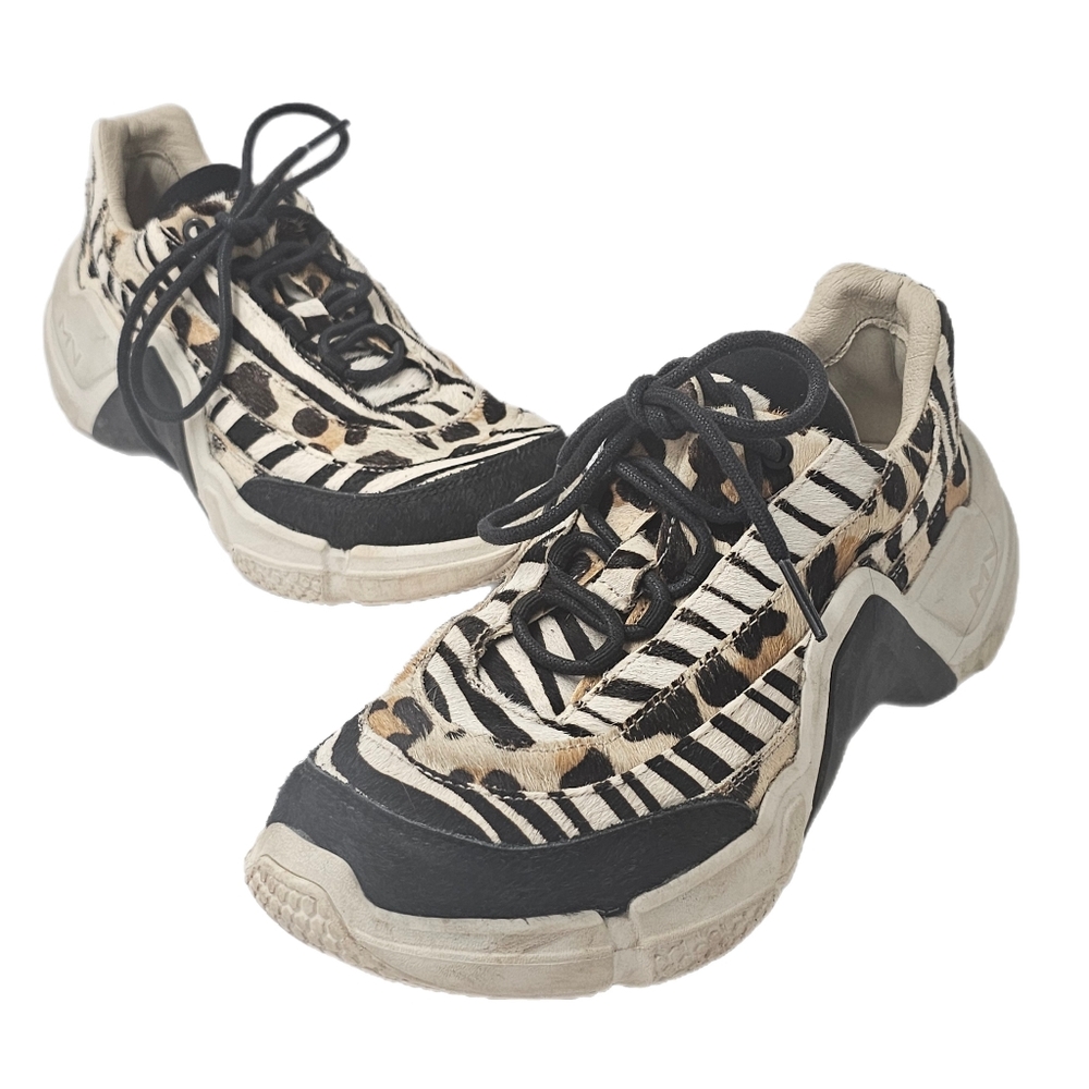 Mark Nason Neo Block Mix Up Animal Print Leopard Zebra Platform Sneakers Sz 6.5